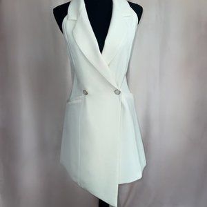 White halter blazer dress